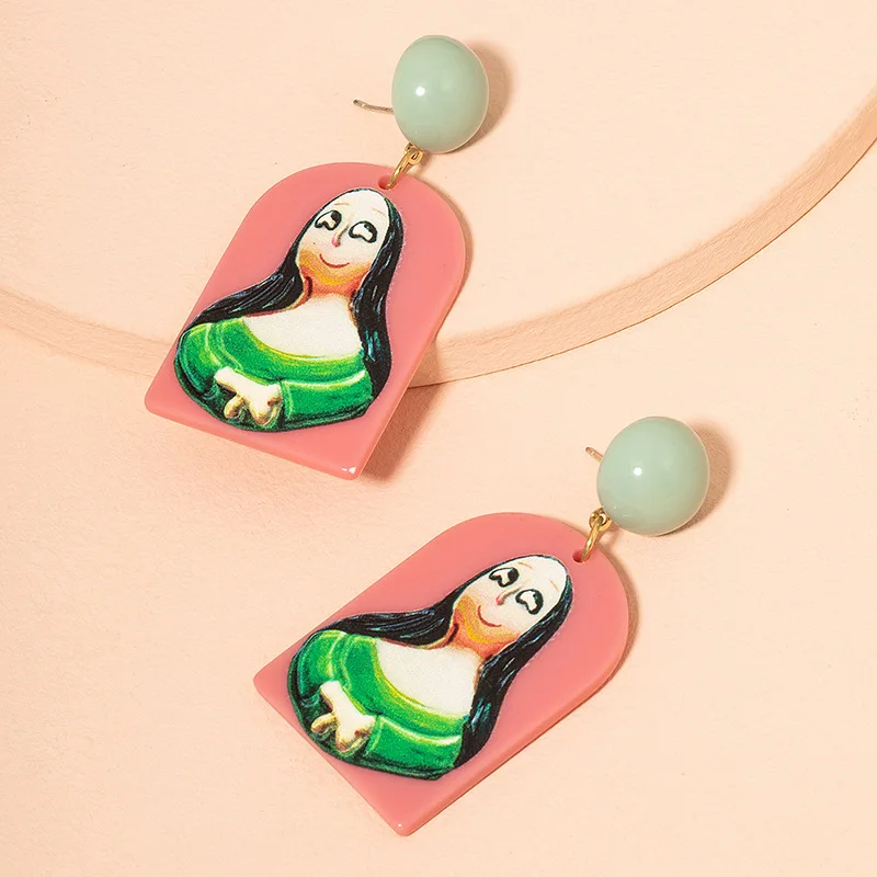 2021 European and American New Trend Funny Mona Lisa Graffiti Abstract Art Temperament Acrylic Female Earrings
2021 European and American New Trend Funny Mona Lisa Graffiti Abstract Art Temperament Acrylic Female Earrings