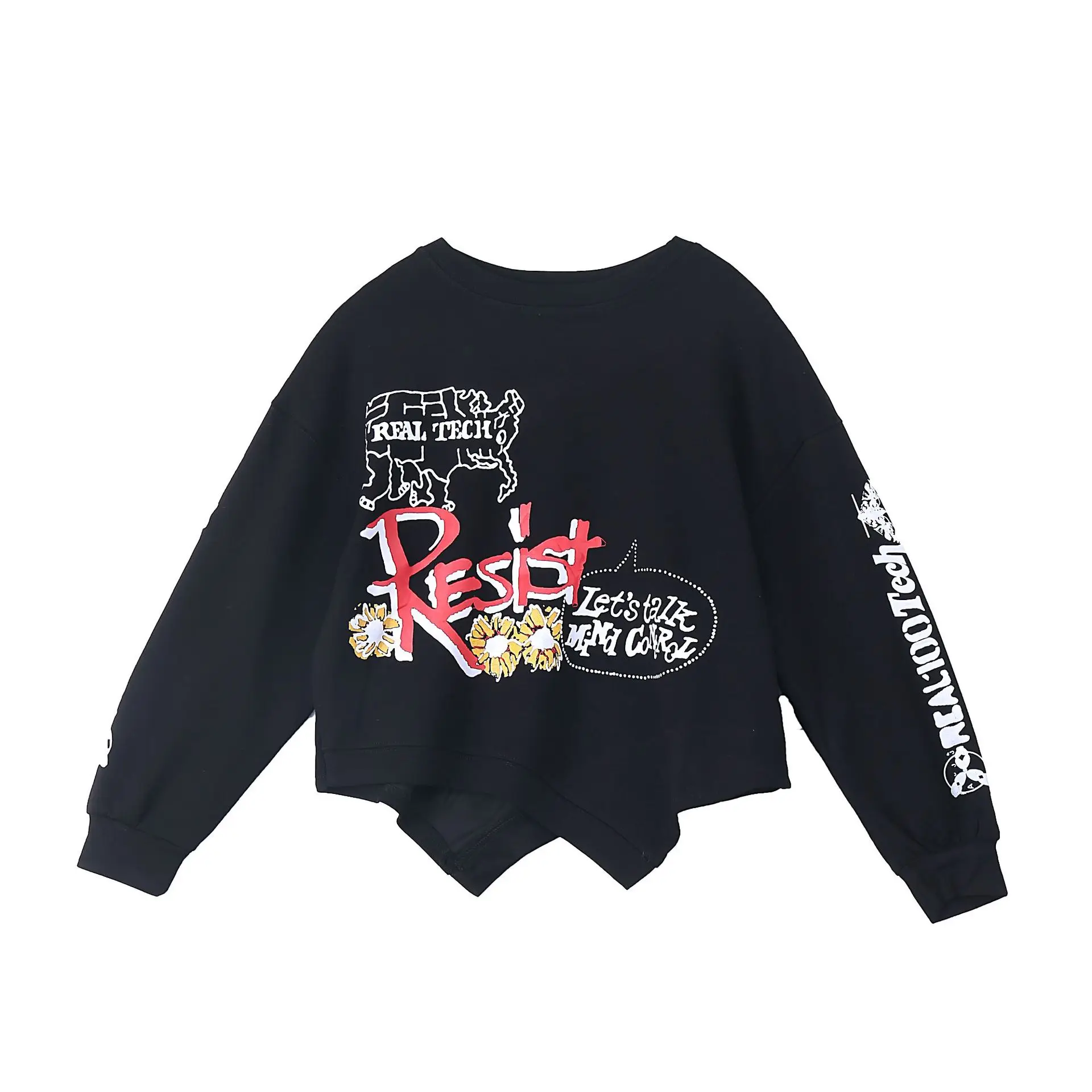 QING MO Black White Letter Print Irregular T-shirt Women 2021 Spring Pullover Top Long Sleeve Women T-shirt Loose QYF233A
QING MO Black White Letter Print Irregular T-shirt Women 2021 Spring Pullover Top Long Sleeve Women T-shirt Loose QYF233A