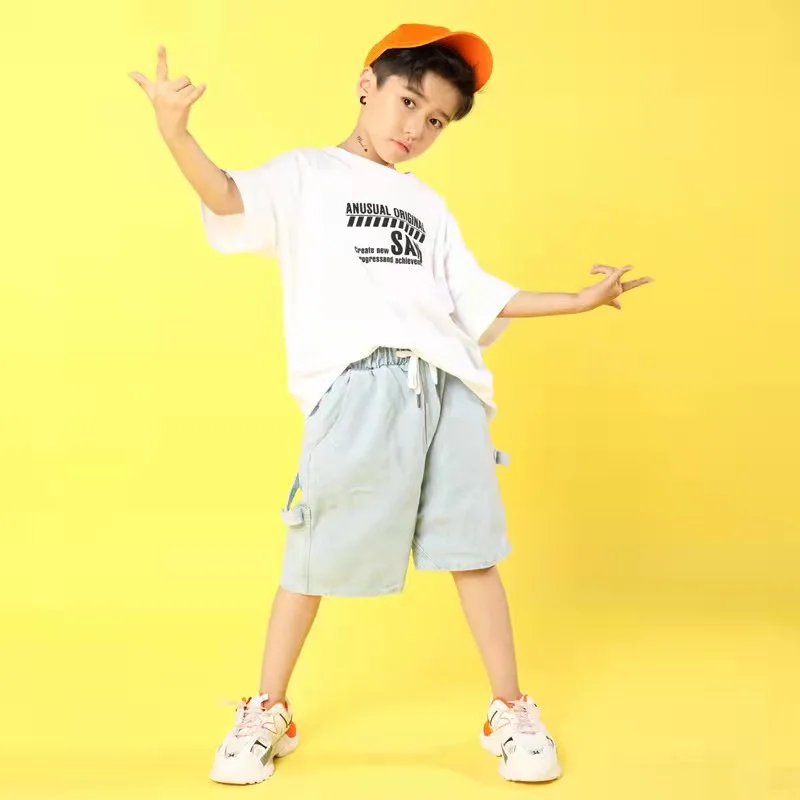 New children's street dance suit boys summer Korean hip hop short sleeve pants children hip hop boy street dance clothes tide
New children's street dance suit boys summer Korean hip hop short sleeve pants children hip hop boy street dance clothes tide