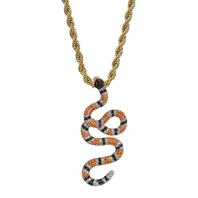 New Iced Out Coral Snake Pendant Snake Pendant Necklace Mens Copper Colourful Zirconia Gold Color Hip Hop Fashion Jewelry Gift
New Iced Out Coral Snake Pendant Snake Pendant Necklace Mens Copper Colourful Zirconia Gold Color Hip Hop Fashion Jewelry Gift