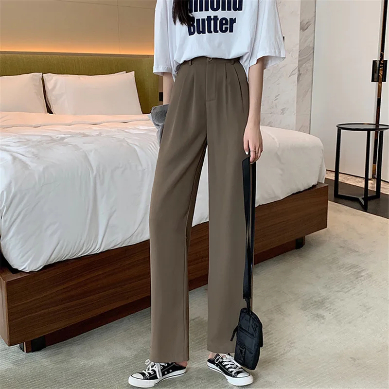 Limiguyue Summer Korean Style High Waist Pants Slim Loose Wide Leg Suit Pants Black Khaki Mujer Women Trousers Pantalones K1728
Limiguyue Summer Korean Style High Waist Pants Slim Loose Wide Leg Suit Pants Black Khaki Mujer Women Trousers Pantalones K1728