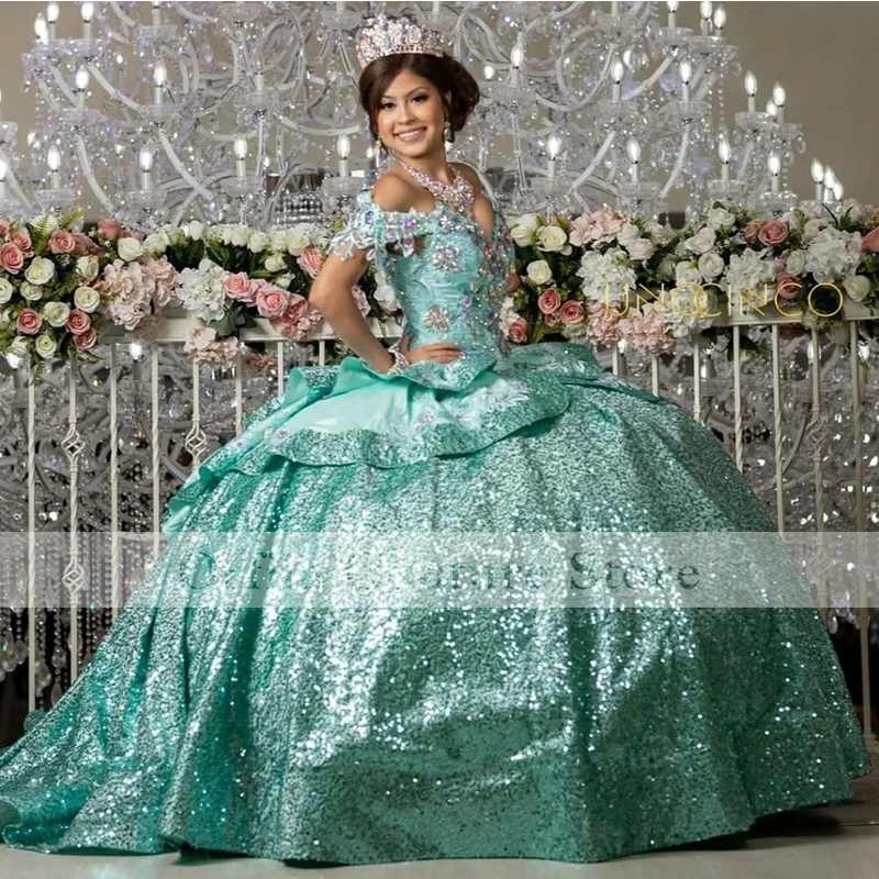 vestido de fiesta de boda Green Sequins Sparkly Quinceanera Dress 2022 vestidos de 15 años Sweet 15 16 Prom Party Gowns
vestido de fiesta de boda Green Sequins Sparkly Quinceanera Dress 2022 vestidos de 15 años Sweet 15 16 Prom Party Gowns