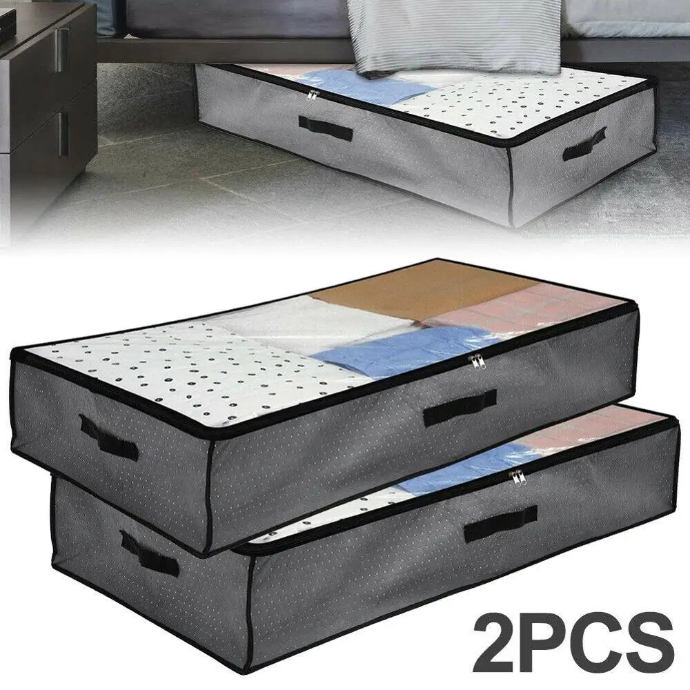 Foldable Under Bed Bags,1/2 Pack Large Under Bed Storage Boxes Thick Breathable Underbed Clothes Storage Bags Zippered Organizer
Foldable Under Bed Bags,1/2 Pack Large Under Bed Storage Boxes Thick Breathable Underbed Clothes Storage Bags Zippered Organizer