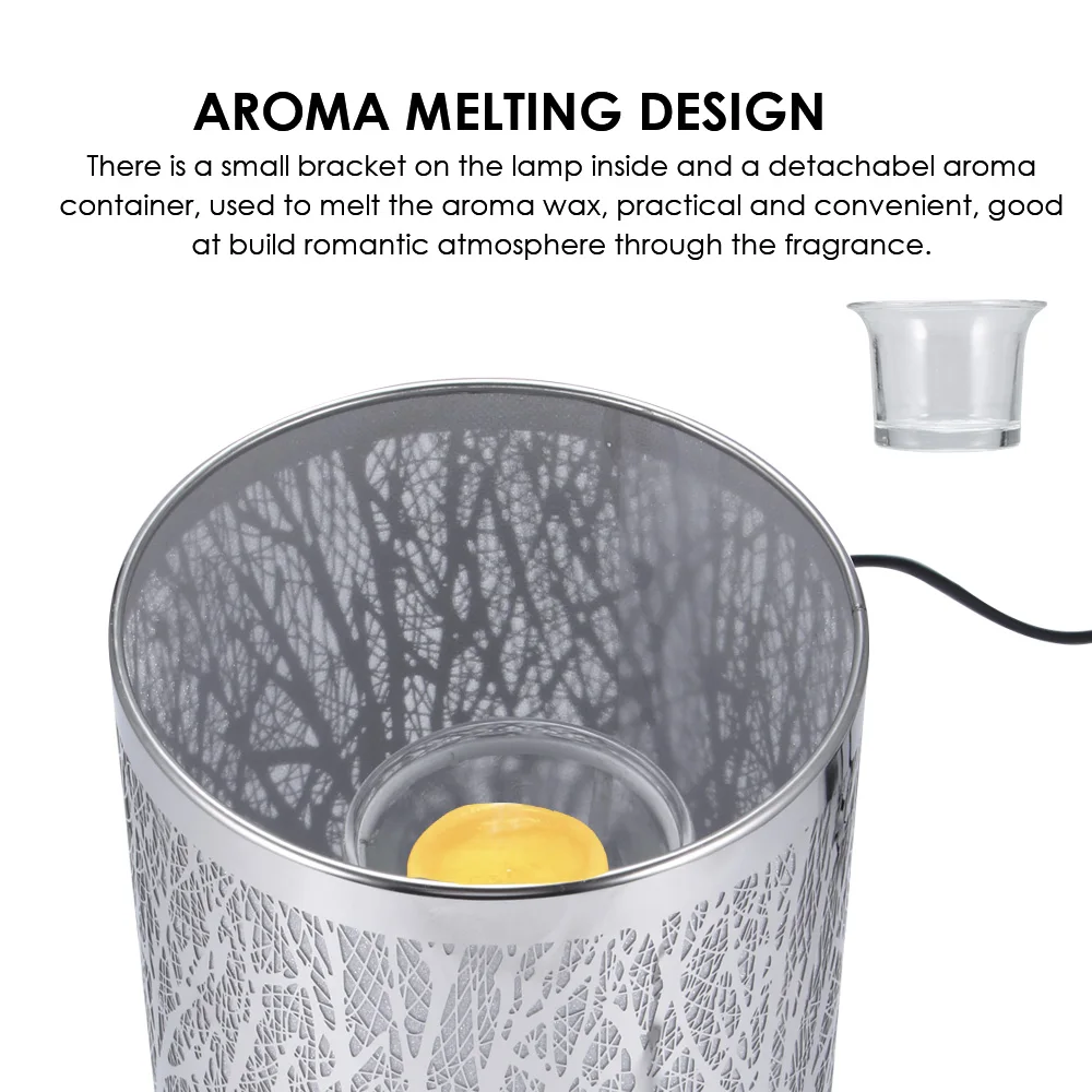 E14 Warm White Stainless Steel Hollow Carving Carving Aroma Light For Living Room Bedroom UK Plug Metal Aroma Lamp
E14 Warm White Stainless Steel Hollow Carving Carving Aroma Light For Living Room Bedroom UK Plug Metal Aroma Lamp
