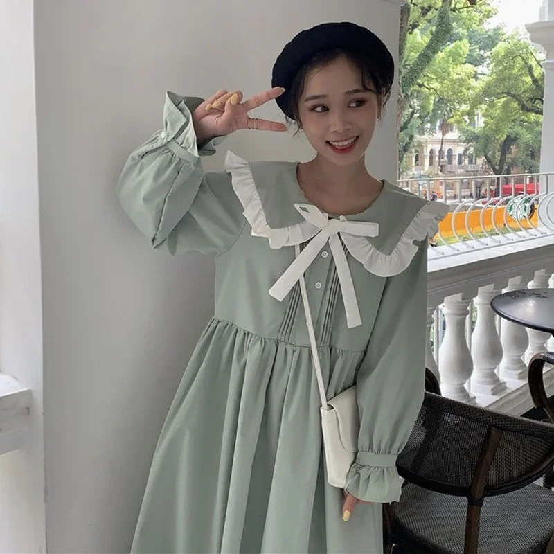 Kawaii Peter Pan Collar Ruffle Lolita Dresses for Women 2021 Soft Girl Long Sleeve Midi Dress Korean Student Clothes Alt
Kawaii Peter Pan Collar Ruffle Lolita Dresses for Women 2021 Soft Girl Long Sleeve Midi Dress Korean Student Clothes Alt