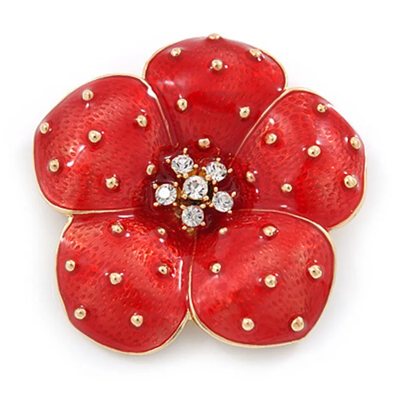 

Commemorative Red Poppy Flower Brooches Epaulettes Corsage British Princess Kate Enamel Pin Brooch Woman Vintage Accessories