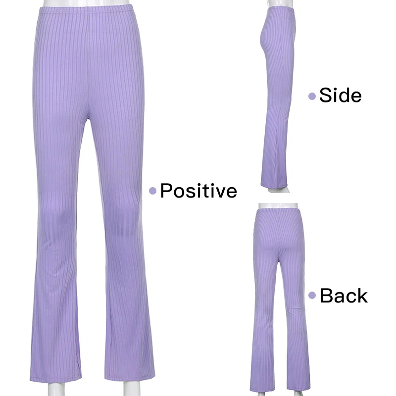 Spring Summer Elegant Slim Knitted Ribbed Flare Pants Casual High Waist Trousers Vintage Bottoms Laides Black Sweatpants Y2K
Spring Summer Elegant Slim Knitted Ribbed Flare Pants Casual High Waist Trousers Vintage Bottoms Laides Black Sweatpants Y2K