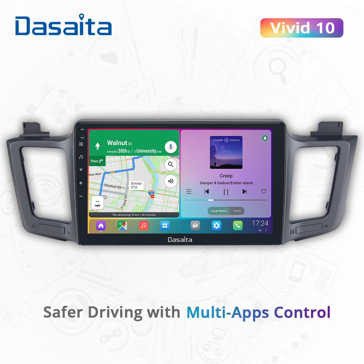 Dasaita Vivid For Toyota RAV4 2014 2015 2016 2017 Car Stereo Player Apple Carplay Android Auto Bluetooth GPS IPS DSP Android 10
Dasaita Vivid For Toyota RAV4 2014 2015 2016 2017 Car Stereo Player Apple Carplay Android Auto Bluetooth GPS IPS DSP Android 10