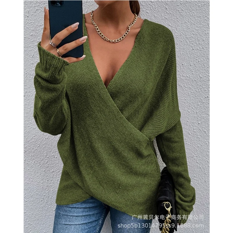 WEPBEL Women's Elegant Autumn Knitted Sweater Pullover Top Ladies Sexy Fashion Long Sleeve V Neck Loose Knitwear
WEPBEL Women's Elegant Autumn Knitted Sweater Pullover Top Ladies Sexy Fashion Long Sleeve V Neck Loose Knitwear
