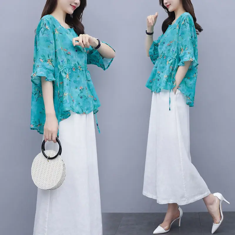 Женский комплект из двух предметов, топ с принтом и брюки с широкими штанинами, свободный элегантный комплект большого размера, Y810, лето 2021
Женский комплект из двух предметов, топ с принтом и брюки с широкими штанинами, свободный элегантный комплект большого размера, Y810, лето 2021