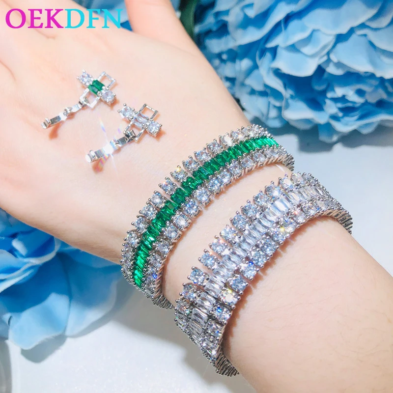 OEKDFN Vintage 100% 925 Sterling Silver Bracelet Created Moissanite Emerald Gemstone Bangle Charm Bracelets Party Fine Jewelry
OEKDFN Vintage 100% 925 Sterling Silver Bracelet Created Moissanite Emerald Gemstone Bangle Charm Bracelets Party Fine Jewelry