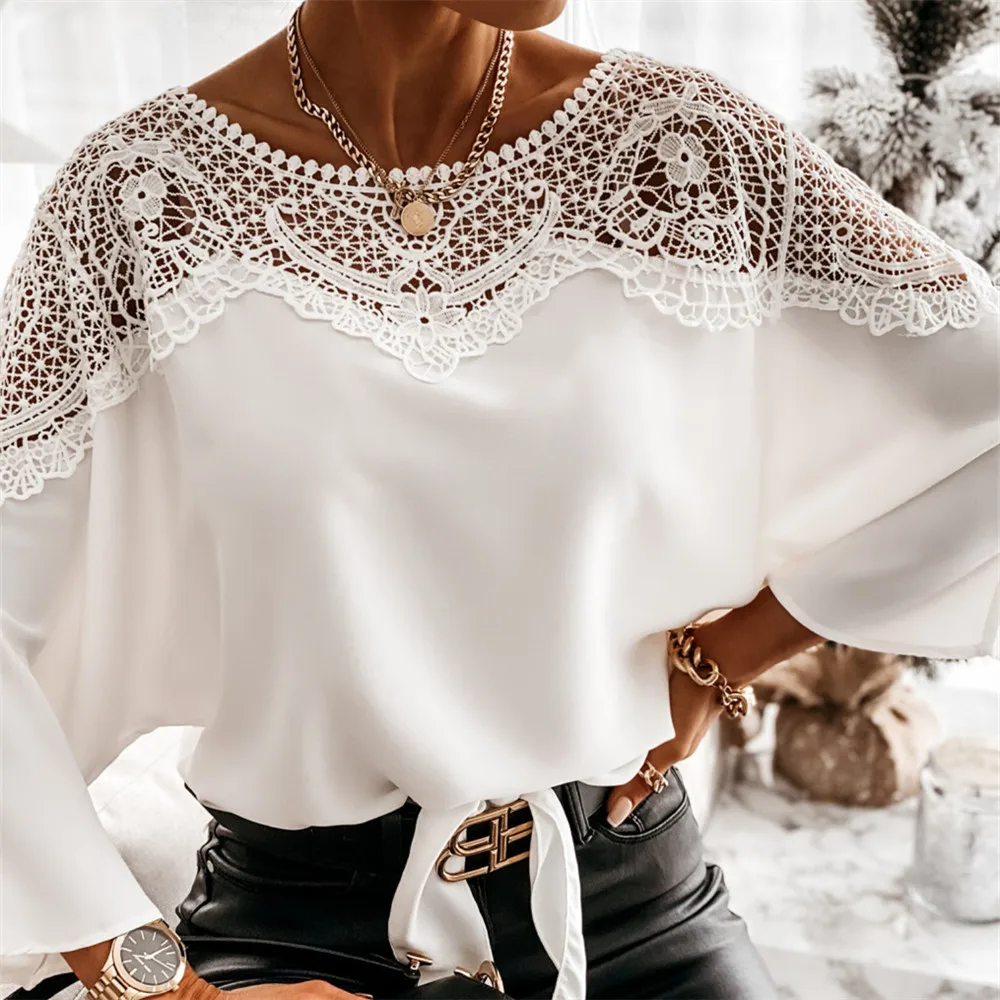 Women Chiffon Blouse Loose Chiffon Batwing Sleeve Ladies Lace Hollow Out Shirt Casual Women Blouses Lb4
Women Chiffon Blouse Loose Chiffon Batwing Sleeve Ladies Lace Hollow Out Shirt Casual Women Blouses Lb4