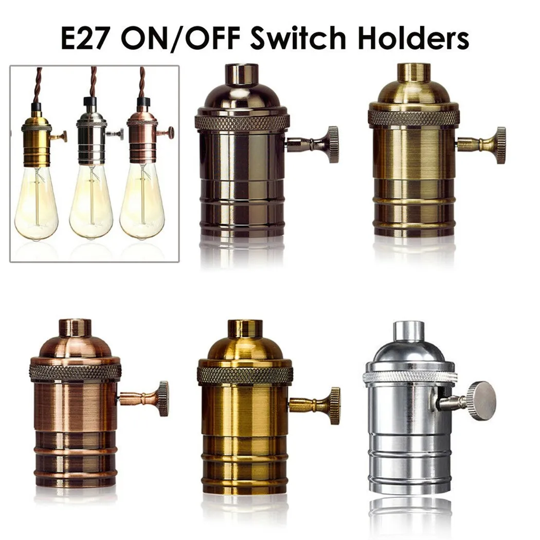 E26/E27 Vintage Industrial Light Bulb Switch Holder Antique Retro Edison Fitting Green Bronze/Copper Lighting Accessories
E26/E27 Vintage Industrial Light Bulb Switch Holder Antique Retro Edison Fitting Green Bronze/Copper Lighting Accessories