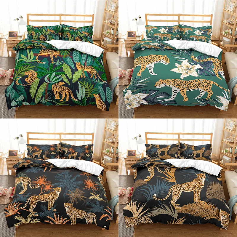Home Textile Luxury 3D Leopard Print 2/3Pcs Comfortable Duvet Cover PillowCase Bedding Sets Queen and King EU/US/AU Size
Home Textile Luxury 3D Leopard Print 2/3Pcs Comfortable Duvet Cover PillowCase Bedding Sets Queen and King EU/US/AU Size