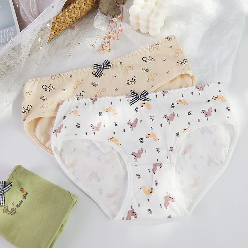 Women's Sexy Cotton Panties Cartoon Squirrel Animal Print Briefs Breathable Low Rise Girls Underpants Soft Intimates Lingerie
Women's Sexy Cotton Panties Cartoon Squirrel Animal Print Briefs Breathable Low Rise Girls Underpants Soft Intimates Lingerie