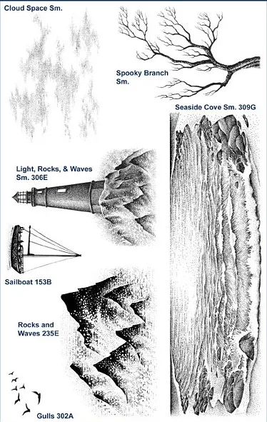 Прозрачный штамп для скрапбукинга с изображением морской воды маяков из