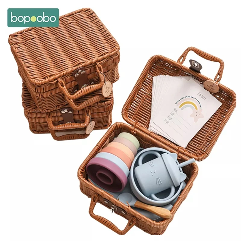 Bopoobo Baby Feeding Tableware Box Set Gifts Baby Silicone Rainbow Stacker Toy Set Baby Birth Vintage Box Gifts
Bopoobo Baby Feeding Tableware Box Set Gifts Baby Silicone Rainbow Stacker Toy Set Baby Birth Vintage Box Gifts