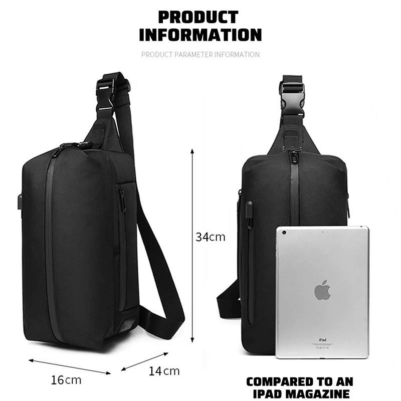 Male Outdoor Waterproof USB Charging Sling Bag Male Messenger Shoulder Bags Sports trave Chest Pack Teens Crossbody Bag for Men
Male Outdoor Waterproof USB Charging Sling Bag Male Messenger Shoulder Bags Sports trave Chest Pack Teens Crossbody Bag for Men