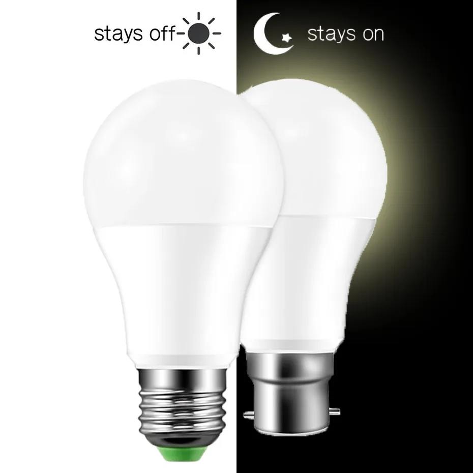LED Smart Sensor Bulbs AC 85-265V Dusk To Dawn Night Light E27 B22 10W 15W Auto ON/OFF Outdoor Garden Lighting With Light Sensor
LED Smart Sensor Bulbs AC 85-265V Dusk To Dawn Night Light E27 B22 10W 15W Auto ON/OFF Outdoor Garden Lighting With Light Sensor