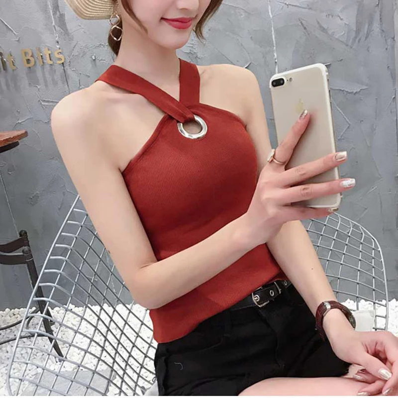 Sexy Knitted Tops Women Halter Vest Sling Tank Top Off Shoulder Vintage Casual Summer Tops Harajuku Sleeveless Pullover Sequined
Sexy Knitted Tops Women Halter Vest Sling Tank Top Off Shoulder Vintage Casual Summer Tops Harajuku Sleeveless Pullover Sequined