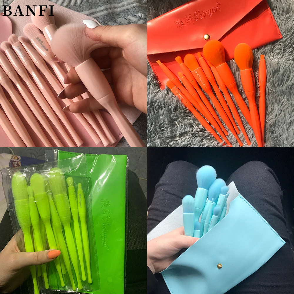 BANFI 10pcs Candy Color Makeup Brushes Set with Bag Powder Foundation Eyeshadow Eyebrow Concealer Cosmetics Eyebrow Beauty Tools
BANFI 10pcs Candy Color Makeup Brushes Set with Bag Powder Foundation Eyeshadow Eyebrow Concealer Cosmetics Eyebrow Beauty Tools
