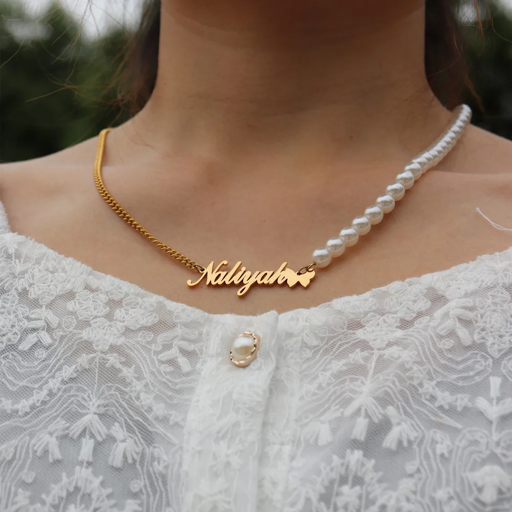 Curb Chain Pearl Choker Stainless Steel Butterfly Name Necklace Custom Jewelry Personalized Nameplate Necklaces Bridesmaid Gift
Curb Chain Pearl Choker Stainless Steel Butterfly Name Necklace Custom Jewelry Personalized Nameplate Necklaces Bridesmaid Gift