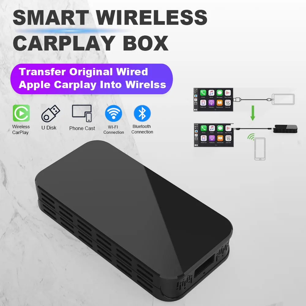 Беспроводная коробка Carplay с зеркальной связью, USB видео Apple Carplay Plug And Play для Audi VW Ford для Hyundai для Skoda
Беспроводная коробка Carplay с зеркальной связью, USB видео Apple Carplay Plug And Play для Audi VW Ford для Hyundai для Skoda