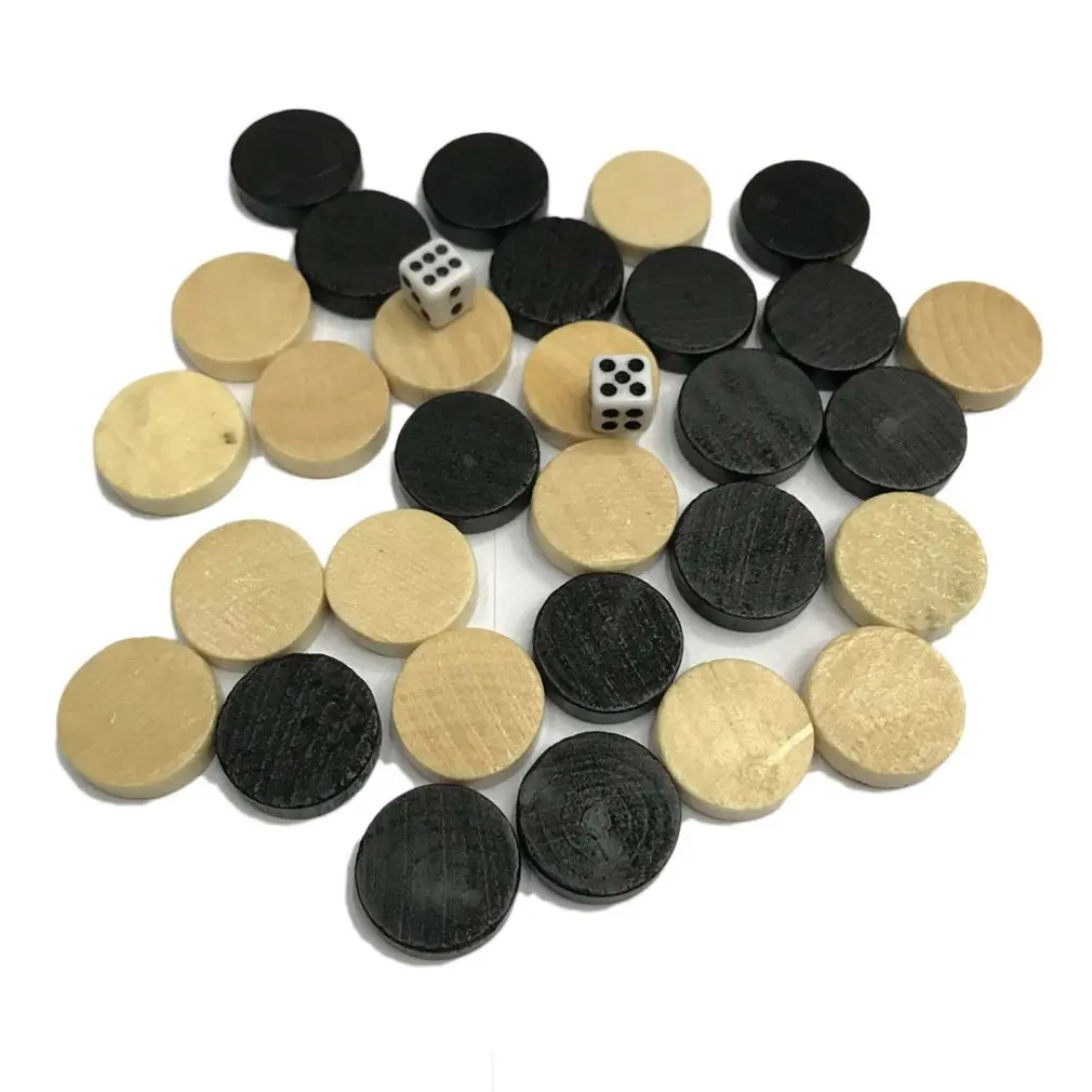 Natural Wooden Chess Draughts & Checkers & Backgammon Chess Piece for Kids Board Game Learning Camping 
Natural Wooden Chess Draughts & Checkers & Backgammon Chess Piece for Kids Board Game Learning Camping