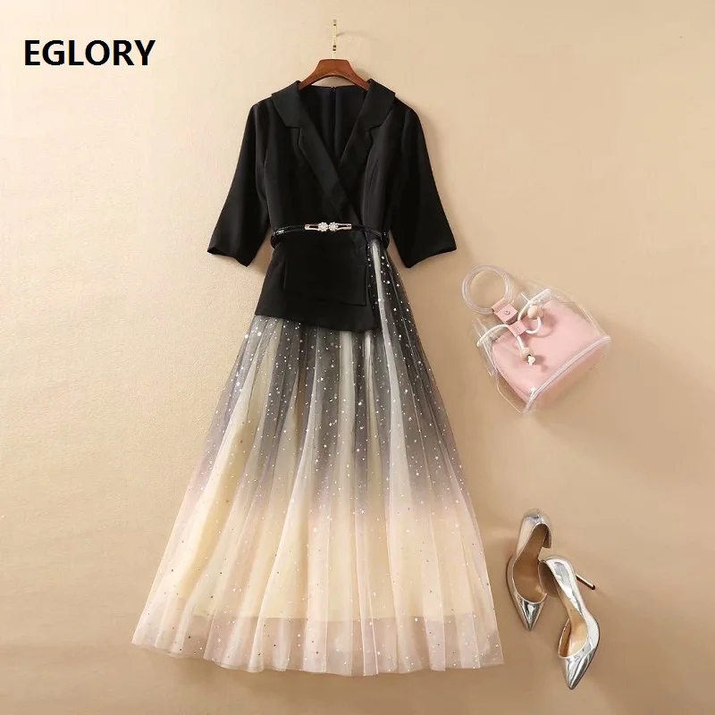 Top Quality New 2021 Spring Business Women's Dress Notched Collar Sexy Tulle Mesh Patchwork Half Sleeve Mid-Calf Ball Gown Dress
Top Quality New 2021 Spring Business Women's Dress Notched Collar Sexy Tulle Mesh Patchwork Half Sleeve Mid-Calf Ball Gown Dress