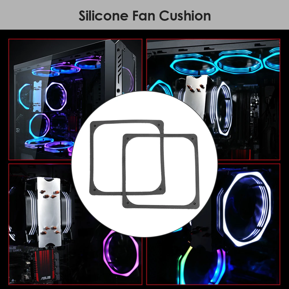 Anti Vibration Silicone Rubber Fan Gasket for Computer Case Fan 2 Pack Silicone Shock Proof Absorption Pad 120x120mm
Anti Vibration Silicone Rubber Fan Gasket for Computer Case Fan 2 Pack Silicone Shock Proof Absorption Pad 120x120mm