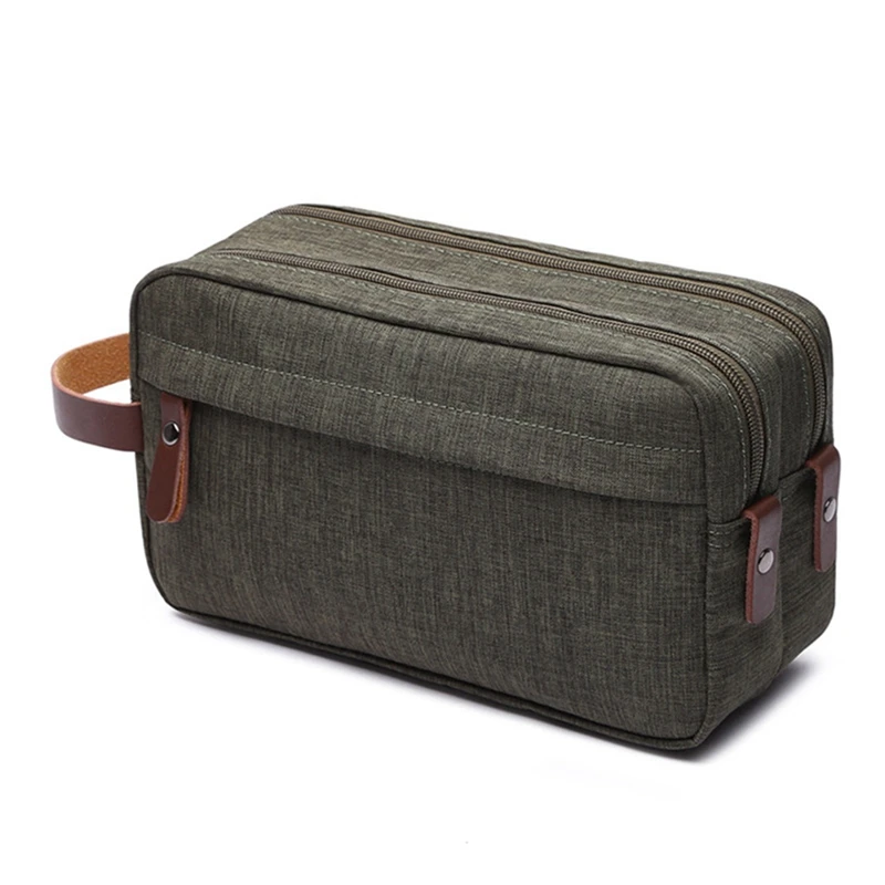 2x Black/Green Canvas Cosmetic Bag with Leather Handle Men Wash Shaving Women Toiletry Storage Waterproof Toilet Bag
2x Black/Green Canvas Cosmetic Bag with Leather Handle Men Wash Shaving Women Toiletry Storage Waterproof Toilet Bag