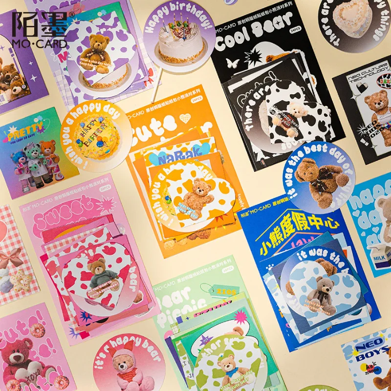 24 Pcs Bear Party Series Ins Cute Bear Stickers Hand Account DIY Album Decoration Scrapbooking Sticker Flakes Kawaii Stationery
24 Pcs Bear Party Series Ins Cute Bear Stickers Hand Account DIY Album Decoration Scrapbooking Sticker Flakes Kawaii Stationery