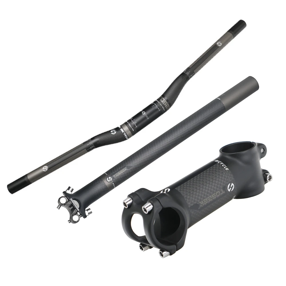 TOSEEK Super Light 3K Carbon Fibre Bike Handlebar Sets Lightweight Bike Flat Handlebar Seatpost Stem Set Bicycle Accessories
TOSEEK Super Light 3K Carbon Fibre Bike Handlebar Sets Lightweight Bike Flat Handlebar Seatpost Stem Set Bicycle Accessories