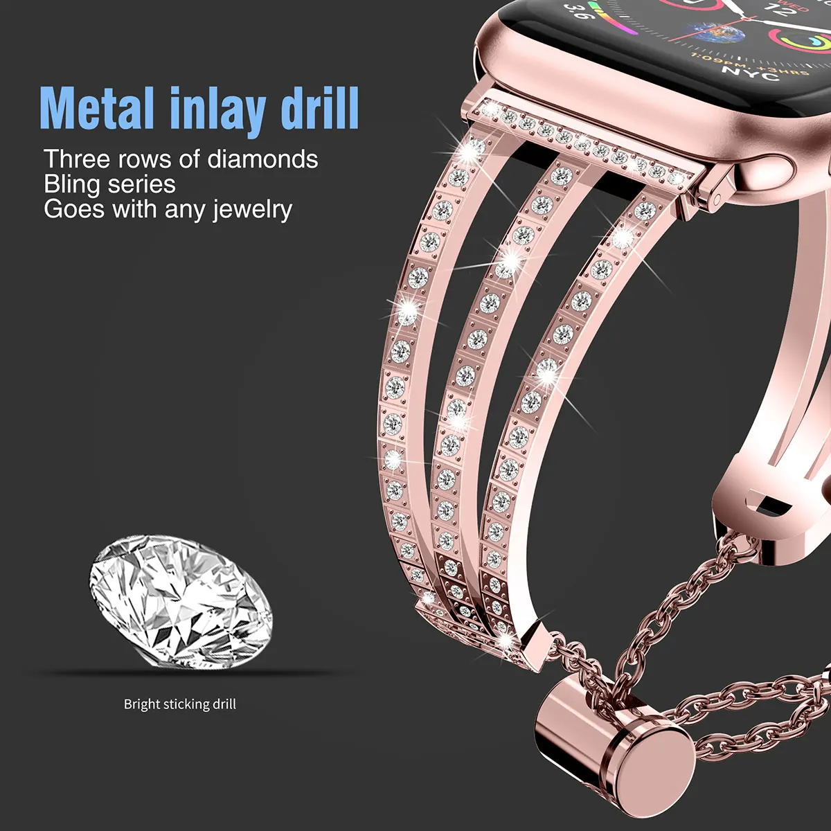 For Apple Watch Band 44mm 40mm 42mm 38mm Women Watch Bling Diamond Stainless Steel Bracelet for iWatch 6 5 4 3 2 1
For Apple Watch Band 44mm 40mm 42mm 38mm Women Watch Bling Diamond Stainless Steel Bracelet for iWatch 6 5 4 3 2 1