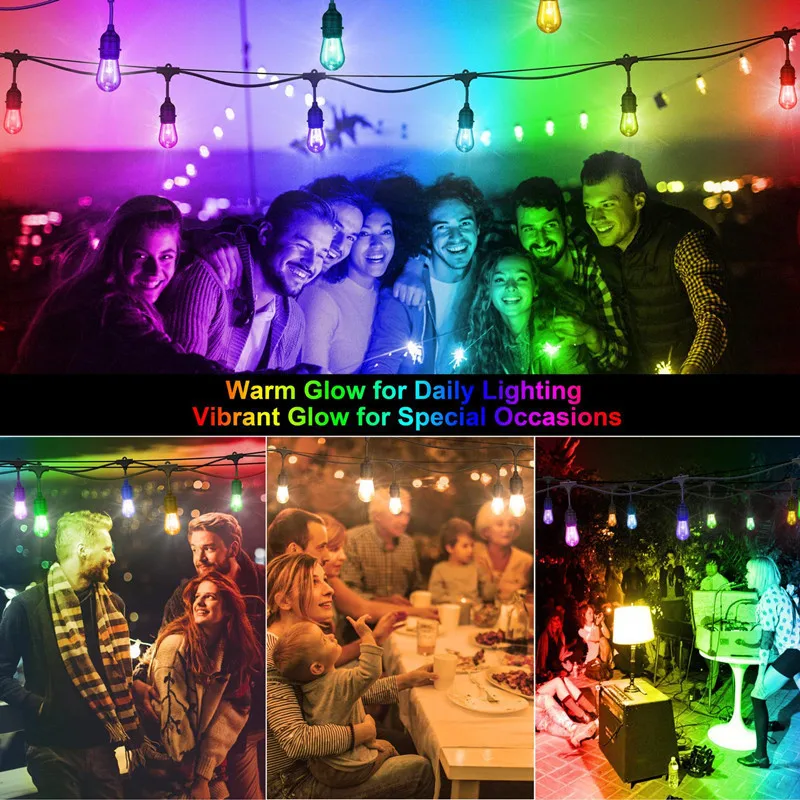 Waterproof Heavy Duty Outdoor RGB LED String Lights Connectable Festoon for Party Garden Christmas Holiday Garland Cafe
Waterproof Heavy Duty Outdoor RGB LED String Lights Connectable Festoon for Party Garden Christmas Holiday Garland Cafe