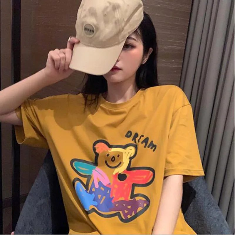 Cute Print Women T shirt Spring Summer Short Sleeve Round Neck Women Tops Korean Style Lovely Female T-shirt
Cute Print Women T shirt Spring Summer Short Sleeve Round Neck Women Tops Korean Style Lovely Female T-shirt