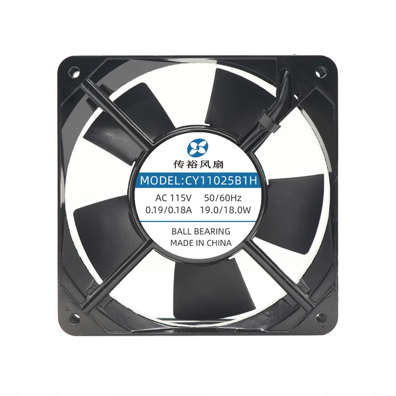 CHUANYU CY11025B1H 110x110x25mm 115 V AC 50/60 HZ 0.19/0.18 A 19/18 W Ball Bearing Axial Fan
CHUANYU CY11025B1H 110x110x25mm 115 V AC 50/60 HZ 0.19/0.18 A 19/18 W Ball Bearing Axial Fan