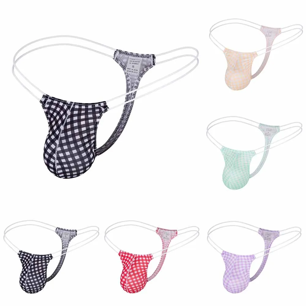 Mens Sexy Underpants Fashion Plaid Low Waist Underwear High Stretch Panties Bulge Pouch G String Thong Perspective Male Bikini
Mens Sexy Underpants Fashion Plaid Low Waist Underwear High Stretch Panties Bulge Pouch G String Thong Perspective Male Bikini