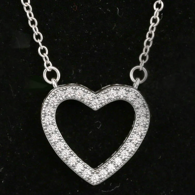 New 925 Sterling Silver Sparkling Open Loving Hearts With Crystal Necklace Fit Fashion Original Bead Charm Bracelet DIY Jewelry
New 925 Sterling Silver Sparkling Open Loving Hearts With Crystal Necklace Fit Fashion Original Bead Charm Bracelet DIY Jewelry