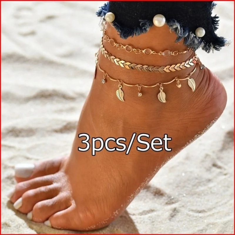 3pcs/set Female Multi-layer Bead Chain Anklet Bracelets Summer Beach Barefoot Sandals Bracelet Bohemian Anklets Foot Accessories
3pcs/set Female Multi-layer Bead Chain Anklet Bracelets Summer Beach Barefoot Sandals Bracelet Bohemian Anklets Foot Accessories