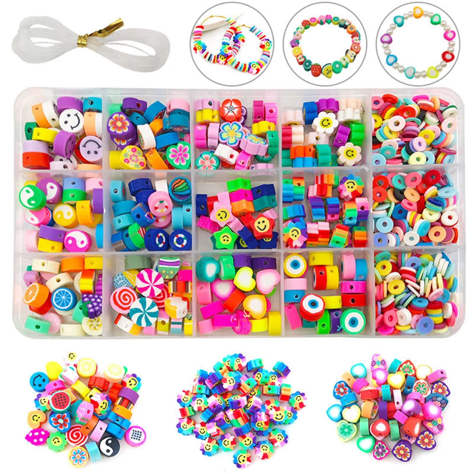 Polymer Clay Material Accessories Set For DIY Jewelry Kits Pendants Multicolor Beads For Earrings Findings 17cm x 10cm,1Set
Polymer Clay Material Accessories Set For DIY Jewelry Kits Pendants Multicolor Beads For Earrings Findings 17cm x 10cm,1Set