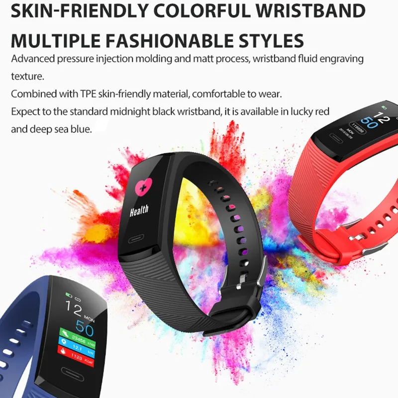 Smart Band Blood Pressure 1.14'' Screen Fitness Tracker Watch Heart Rate Fitness Bracelet Waterproof Music Control for Men Women
Smart Band Blood Pressure 1.14'' Screen Fitness Tracker Watch Heart Rate Fitness Bracelet Waterproof Music Control for Men Women