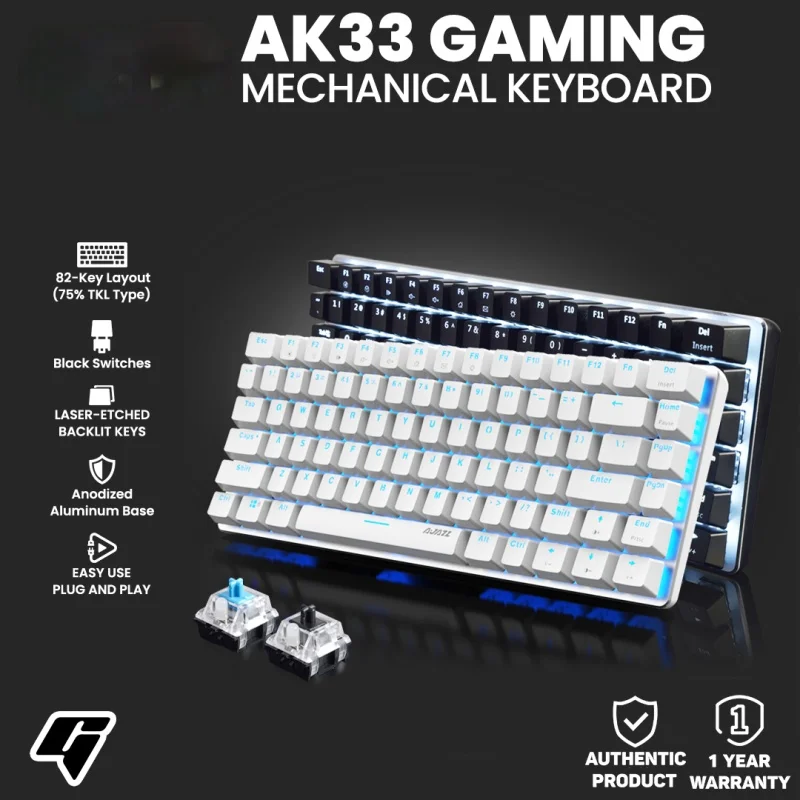AK33 Mechanical Keyboard Linear Action For E-Sport Players Ergonomic Design Wired Gaming Keyboard 82 Compact Keys USB Cable 2.0
AK33 Mechanical Keyboard Linear Action For E-Sport Players Ergonomic Design Wired Gaming Keyboard 82 Compact Keys USB Cable 2.0