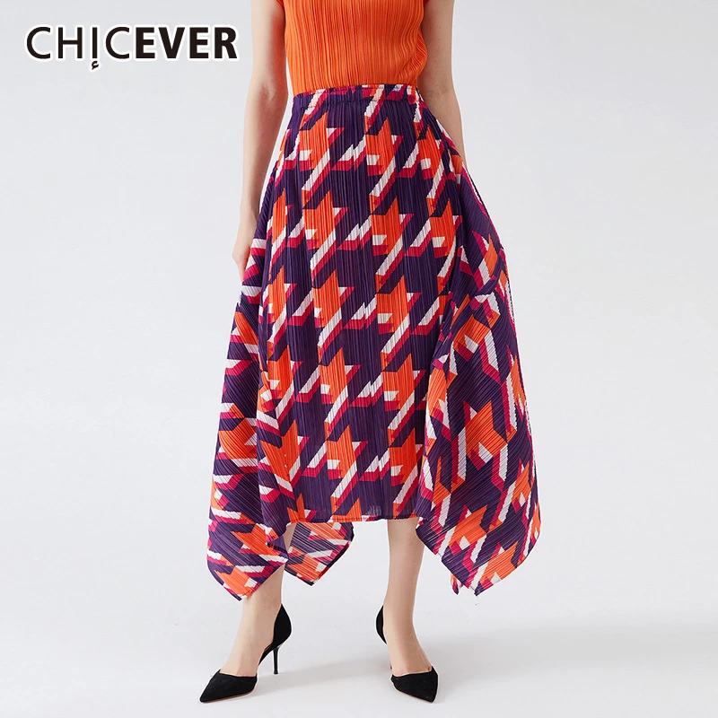 CHICEVER Loose Print Skirt For Women High Waist Loose Irregular Hit Color Oversize Mid Skirts Female Fashion Clothes 2021 Summer
CHICEVER Loose Print Skirt For Women High Waist Loose Irregular Hit Color Oversize Mid Skirts Female Fashion Clothes 2021 Summer