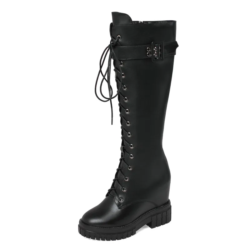 Western Style Thick Bottom Iternal Increase Knee-High Boots Cross-Tied Belt Buckle Zip Platform Women Shoes Botas Feminina
Western Style Thick Bottom Iternal Increase Knee-High Boots Cross-Tied Belt Buckle Zip Platform Women Shoes Botas Feminina