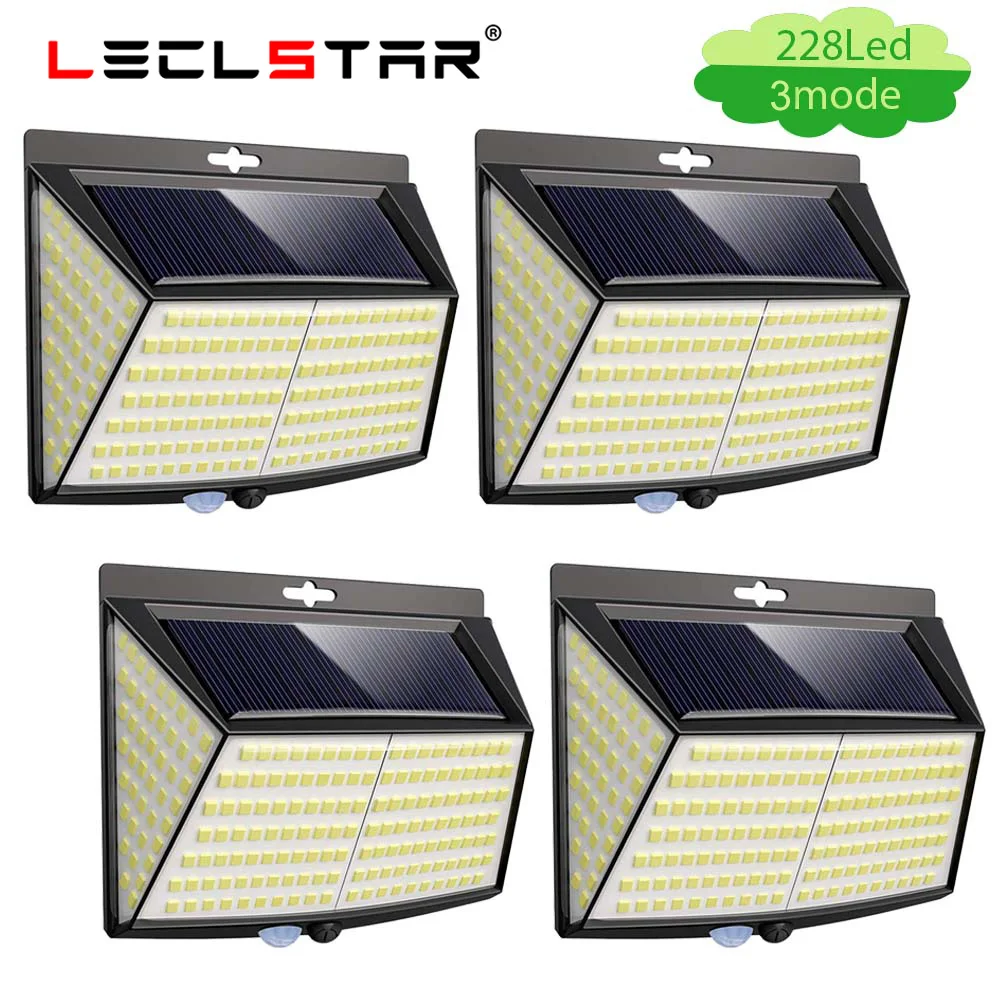 Solar Led Light Outdoor Motion Sensor Waterproof Solar Wall Lamp Terrace Sunlight Street Lights For Garden Decoration 228 LED
Solar Led Light Outdoor Motion Sensor Waterproof Solar Wall Lamp Terrace Sunlight Street Lights For Garden Decoration 228 LED