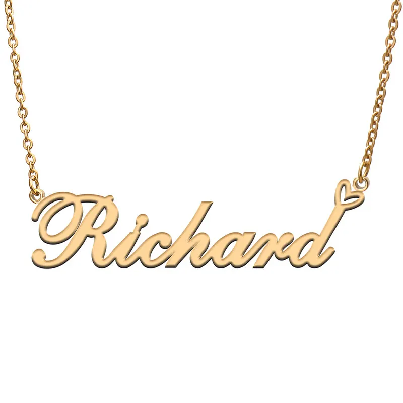 Richard Love Heart Name Necklace Personalized Gold Plated Stainless Steel Collar for Women Girls Friends Birthday Wedding Gift
Richard Love Heart Name Necklace Personalized Gold Plated Stainless Steel Collar for Women Girls Friends Birthday Wedding Gift