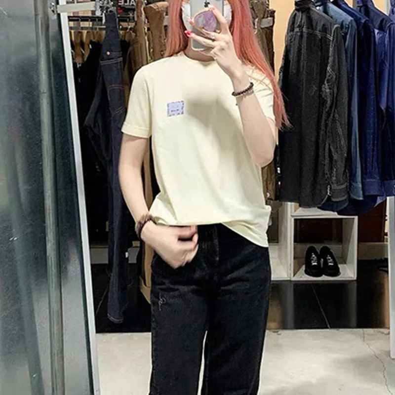 Smiley Face Decorationwomen Cotton T Shirt Ladies 2021 Spring Summer Short Sleeve T-Shirt Female Tee Tops
Smiley Face Decorationwomen Cotton T Shirt Ladies 2021 Spring Summer Short Sleeve T-Shirt Female Tee Tops