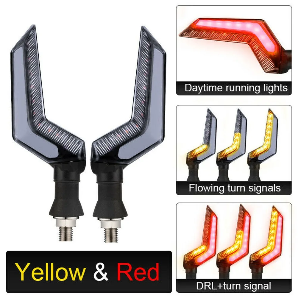 Motorcycle Turn Signals Lights LED Flasher Sequential Flowing Indicator Lamps Yellow Red DRL Universal Directional Accessories
Motorcycle Turn Signals Lights LED Flasher Sequential Flowing Indicator Lamps Yellow Red DRL Universal Directional Accessories