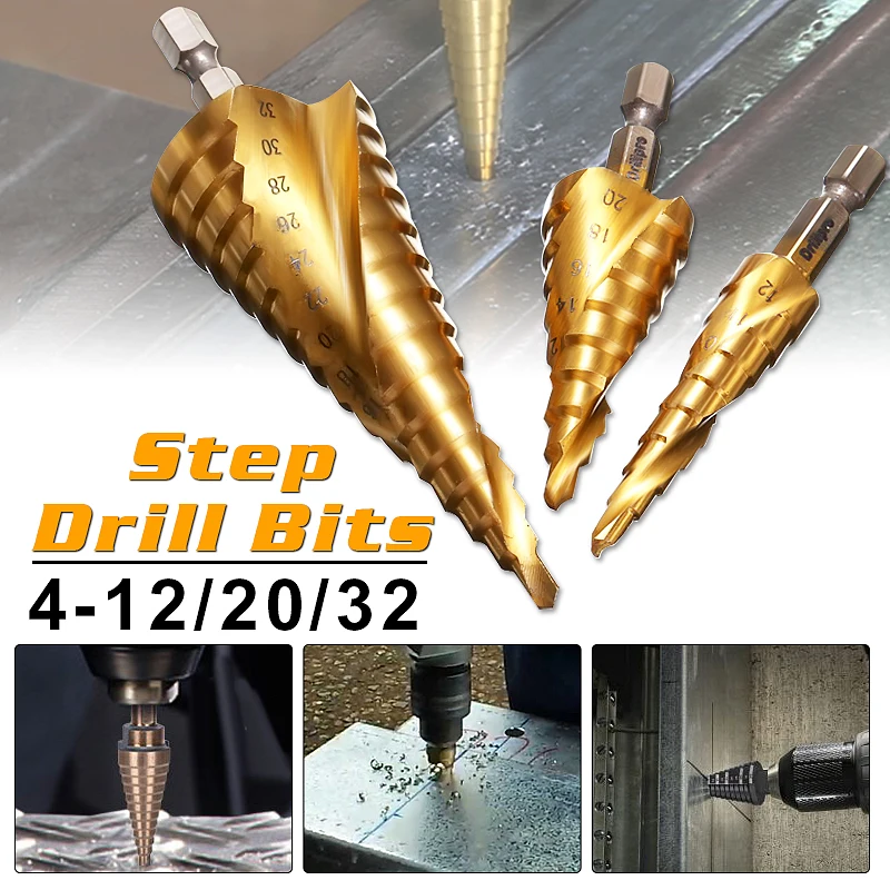 Drillpro 3pcs HSS Spiral Grooved Center Drill Bit 4-12/20/32mm Solid Carbide Mini Drill Accessories Titanium Step Cone Drill Bit
Drillpro 3pcs HSS Spiral Grooved Center Drill Bit 4-12/20/32mm Solid Carbide Mini Drill Accessories Titanium Step Cone Drill Bit